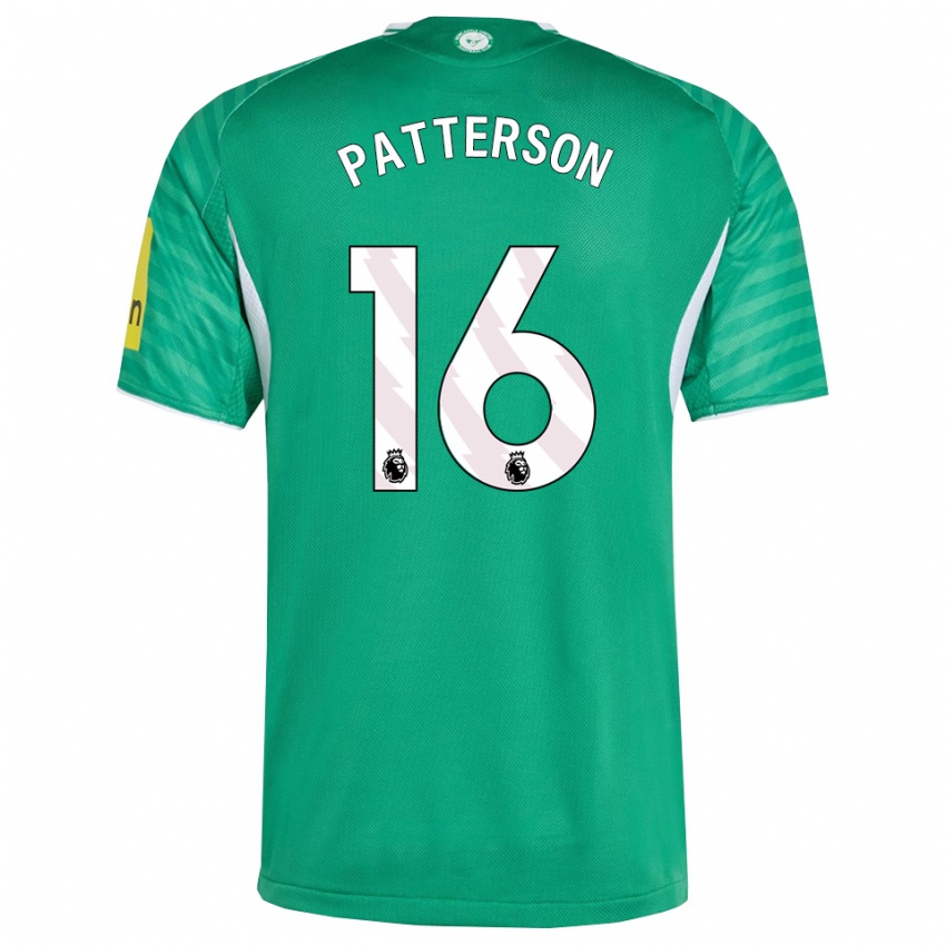 ילדים Jack Patterson #16 ירוק לבן הרחק ג'רזי 2025/26 חולצה קצרה