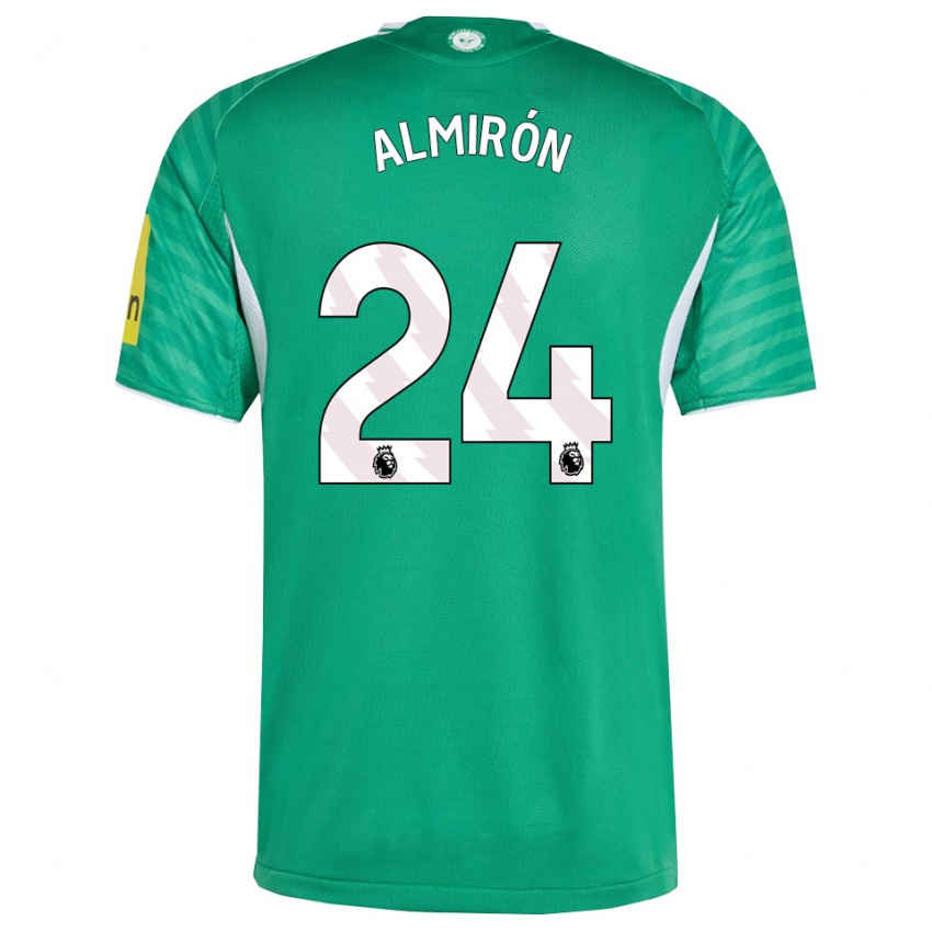 ילדים מיגל אלמירון #24 ירוק לבן הרחק ג'רזי 2025/26 חולצה קצרה