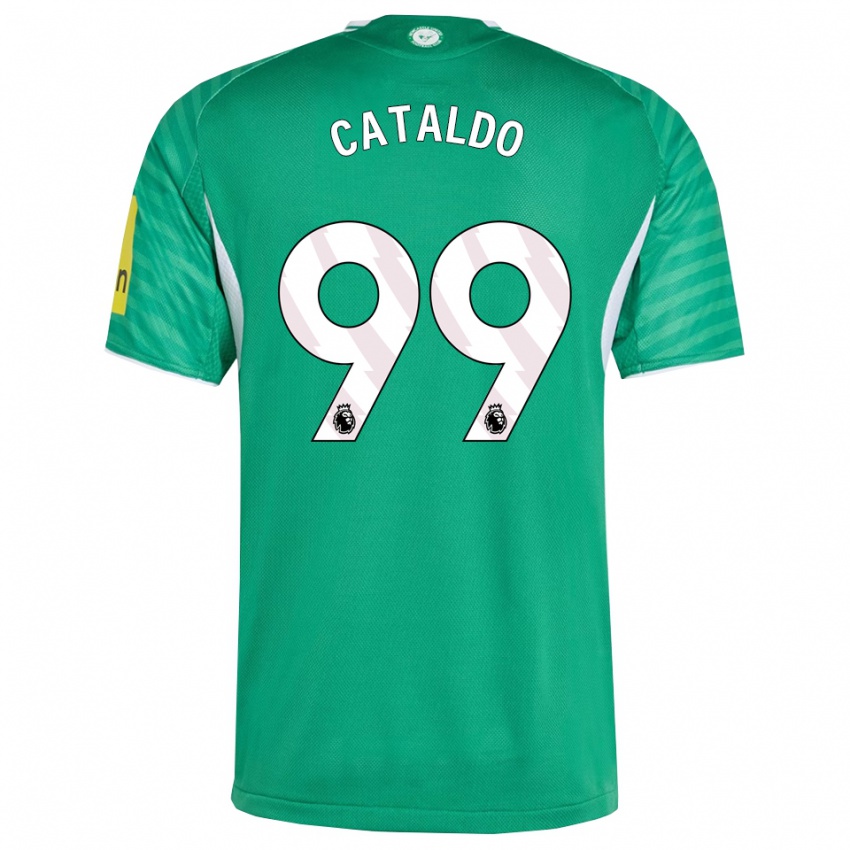 ילדים ליה קתלדו #99 ירוק לבן הרחק ג'רזי 2025/26 חולצה קצרה