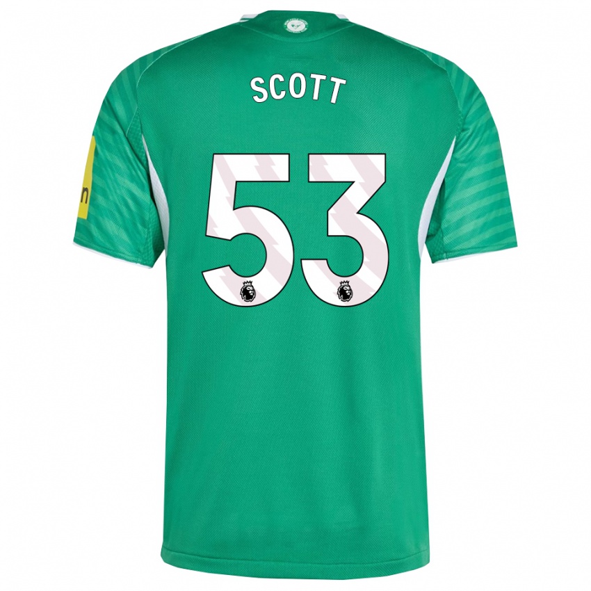 ילדים ג'ושוע סקוט #53 ירוק לבן הרחק ג'רזי 2025/26 חולצה קצרה