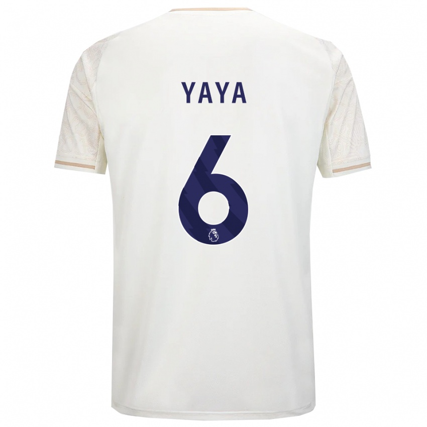 ילדים Cherif Yaya #6 לבן מלוכלך שחור הרחק ג'רזי 2025/26 חולצה קצרה