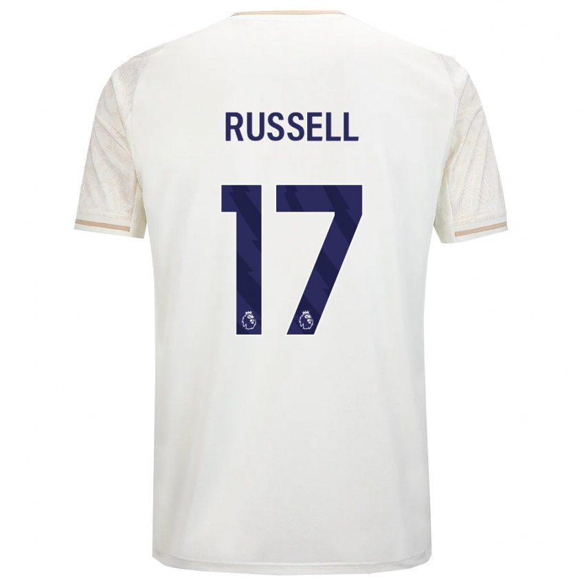 ילדים Blaine Russell #17 לבן מלוכלך שחור הרחק ג'רזי 2025/26 חולצה קצרה