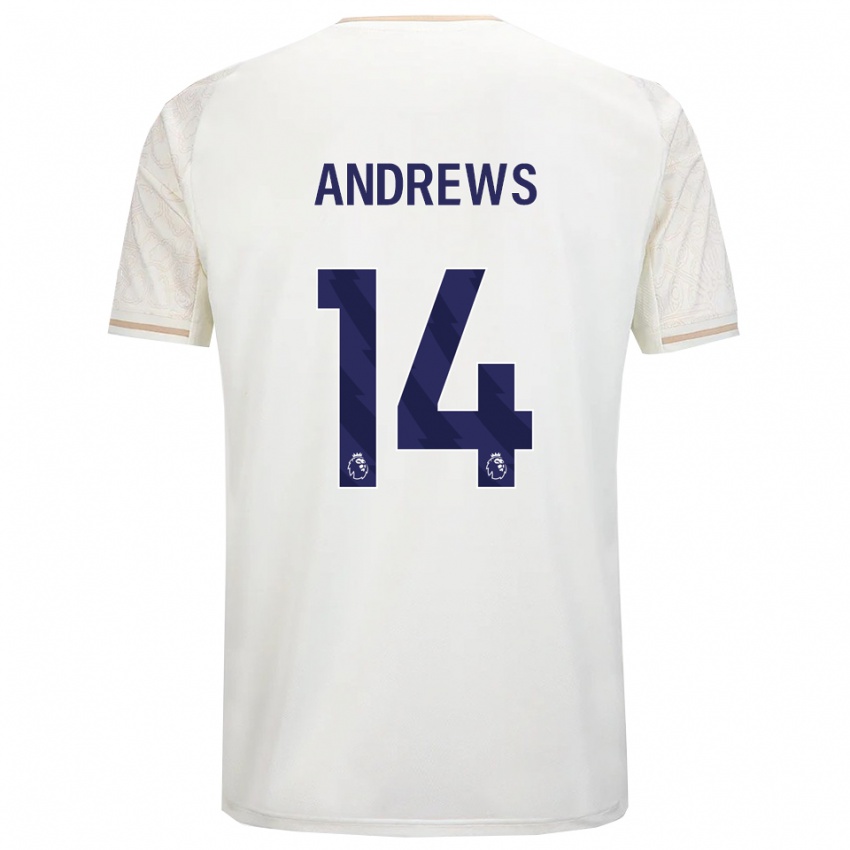 ילדים Harvey Andrews #14 לבן מלוכלך שחור הרחק ג'רזי 2025/26 חולצה קצרה
