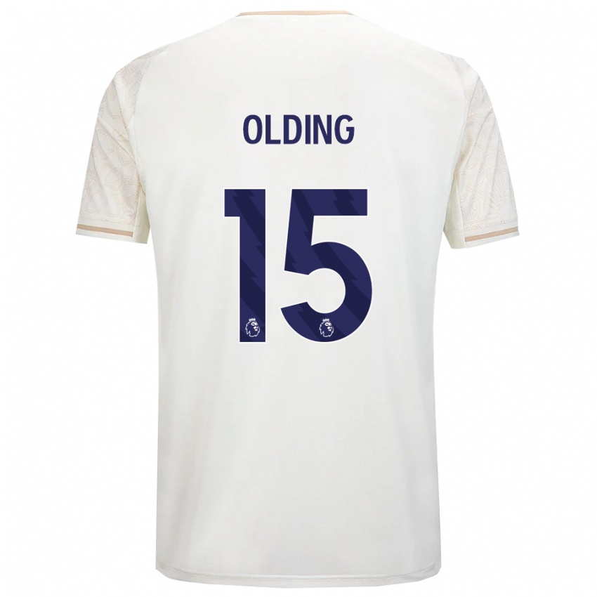 ילדים Hollie Olding #15 לבן מלוכלך שחור הרחק ג'רזי 2025/26 חולצה קצרה