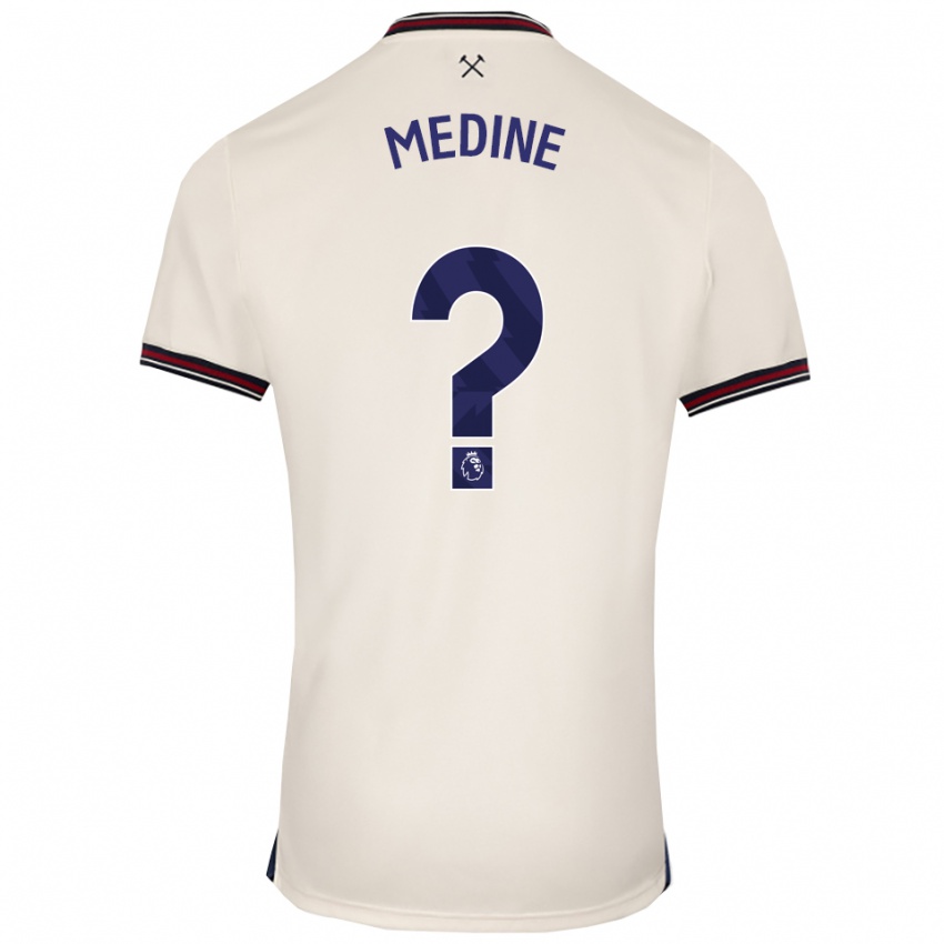 ילדים Jephthah Medine #0 לבן מלוכלך הרחק ג'רזי 2025/26 חולצה קצרה