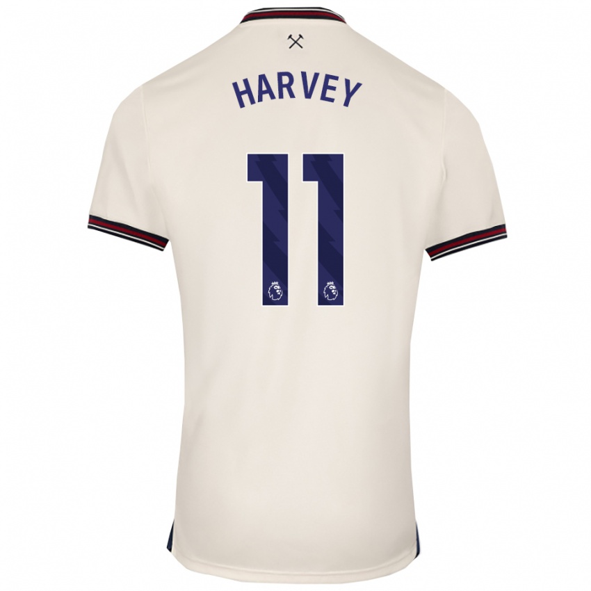 ילדים Ros Harvey #11 לבן מלוכלך הרחק ג'רזי 2025/26 חולצה קצרה