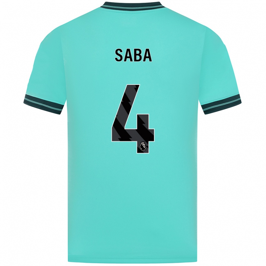 ילדים Elliot Saba #4 תכלת ירוק הרחק ג'רזי 2025/26 חולצה קצרה