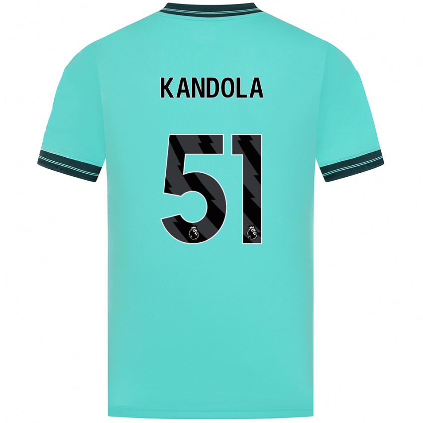 ילדים Kam Kandola #51 תכלת ירוק הרחק ג'רזי 2025/26 חולצה קצרה