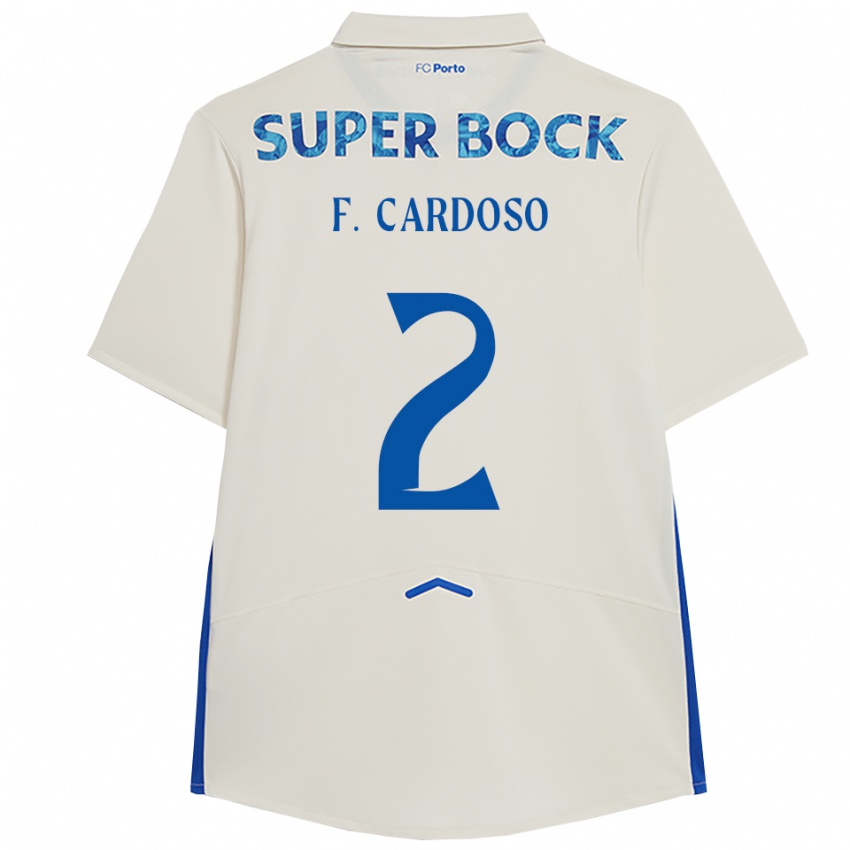 ילדים פאביו רפאל רודריגס קרדוסו #2 לבן כחול ג'רזי קיט שלישי 2025/26 חולצה קצרה