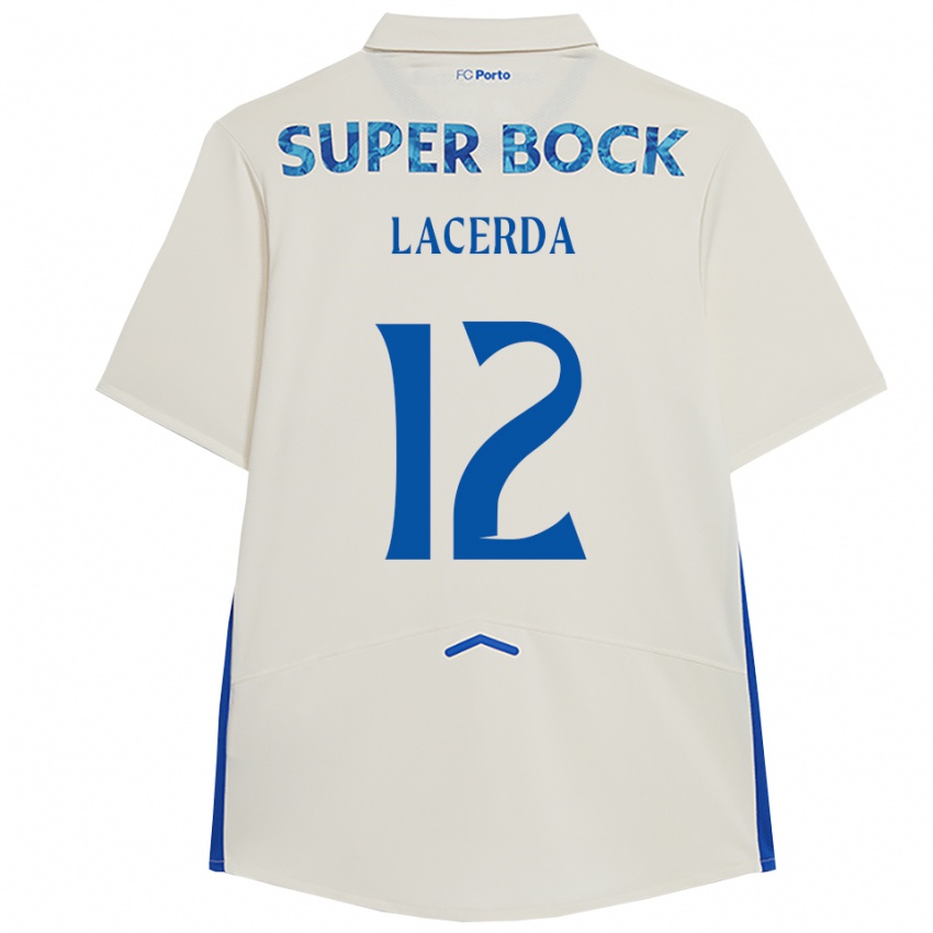 ילדים Lacerda #12 לבן כחול ג'רזי קיט שלישי 2025/26 חולצה קצרה