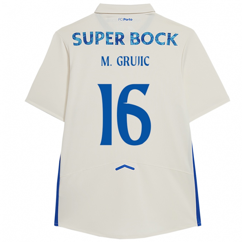 ילדים מרקו גרוייץ' #16 לבן כחול ג'רזי קיט שלישי 2025/26 חולצה קצרה