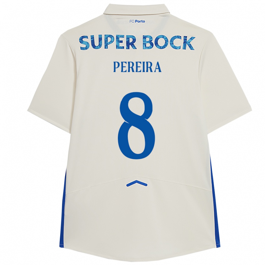 ילדים Catarina Pereira #8 לבן כחול ג'רזי קיט שלישי 2025/26 חולצה קצרה