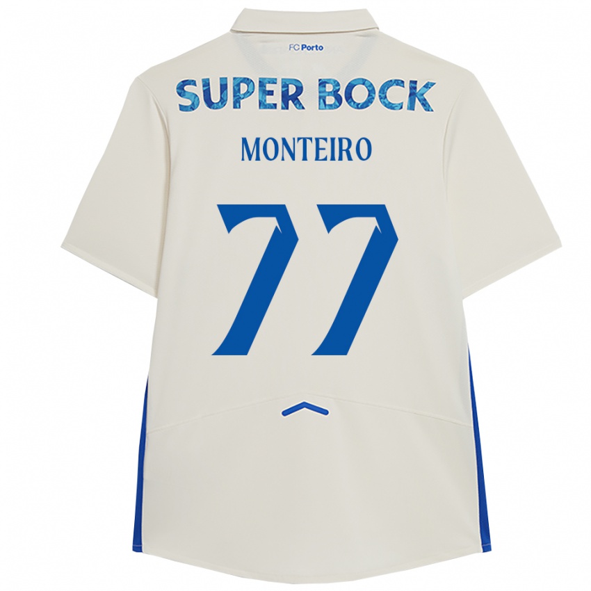 ילדים רואי מונטיירו #77 לבן כחול ג'רזי קיט שלישי 2025/26 חולצה קצרה