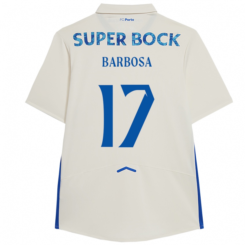 ילדים Rúben Barbosa #17 לבן כחול ג'רזי קיט שלישי 2025/26 חולצה קצרה