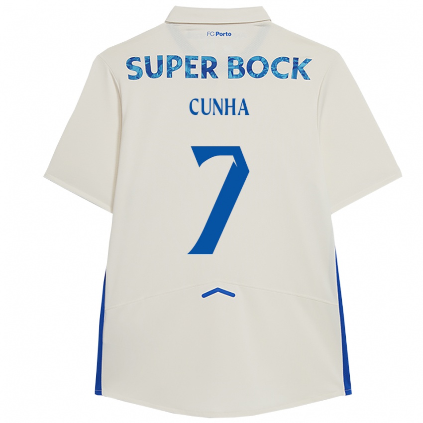ילדים Duarte Cunha #7 לבן כחול ג'רזי קיט שלישי 2025/26 חולצה קצרה
