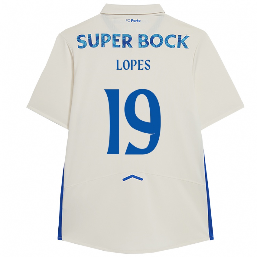 ילדים Joao Lopes #19 לבן כחול ג'רזי קיט שלישי 2025/26 חולצה קצרה
