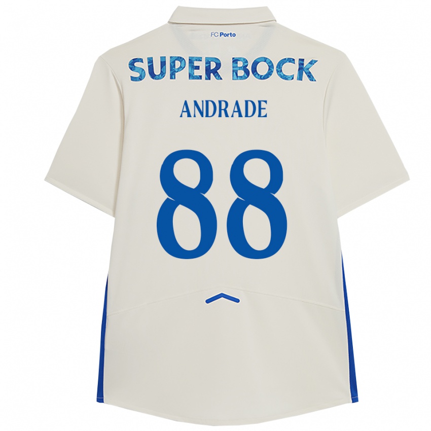 ילדים דומינגוס אנדרדה #88 לבן כחול ג'רזי קיט שלישי 2025/26 חולצה קצרה