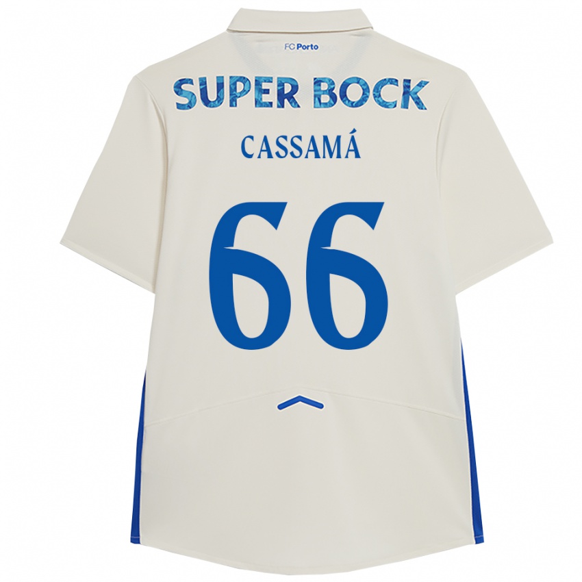ילדים אדרמאן קסאמה #66 לבן כחול ג'רזי קיט שלישי 2025/26 חולצה קצרה