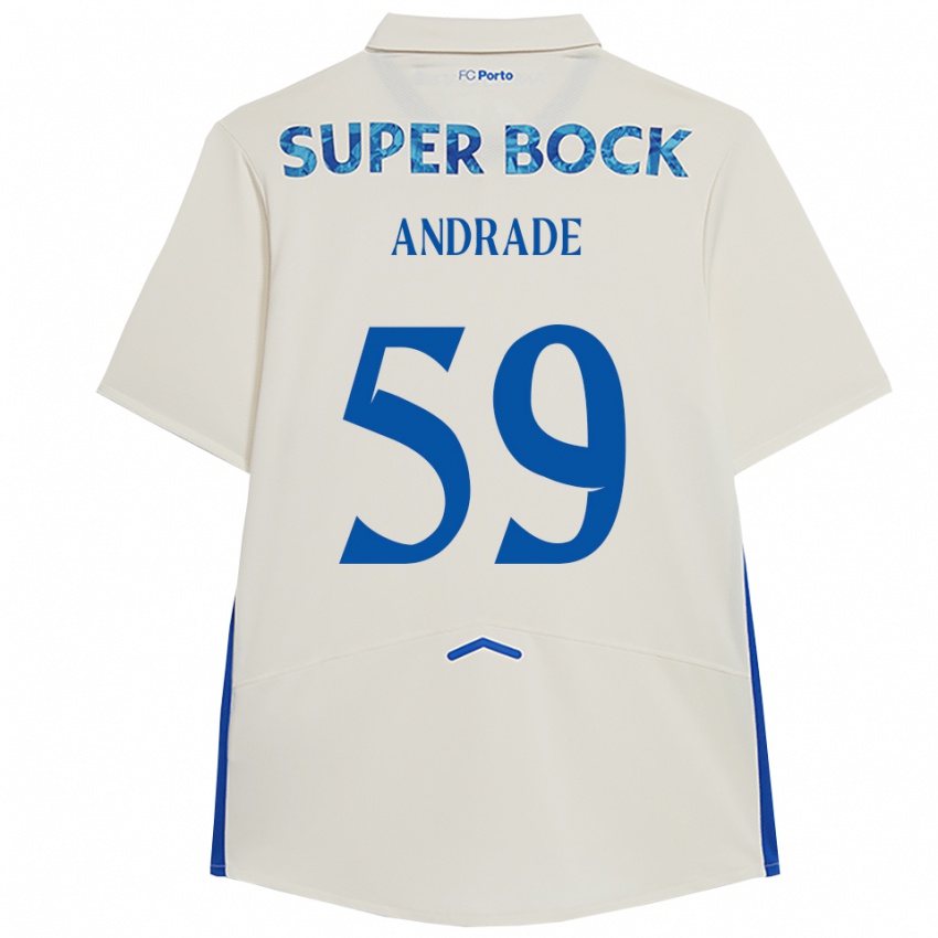 ילדים טיאגו אלבס פינטו אנדרדה #59 לבן כחול ג'רזי קיט שלישי 2025/26 חולצה קצרה