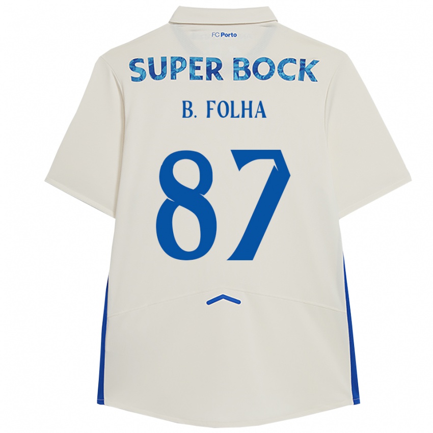 ילדים ברנרדו פולהה #87 לבן כחול ג'רזי קיט שלישי 2025/26 חולצה קצרה