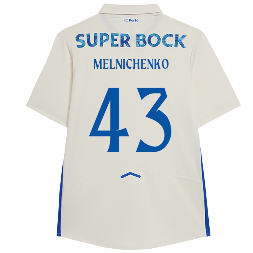 ילדים טרופים מלניצ׳נקו #43 לבן כחול ג'רזי קיט שלישי 2025/26 חולצה קצרה