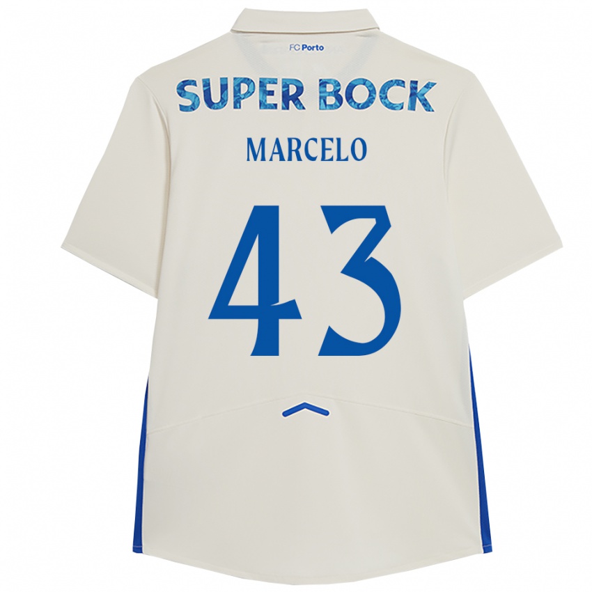 ילדים ז'ואאו מרסלו #43 לבן כחול ג'רזי קיט שלישי 2025/26 חולצה קצרה