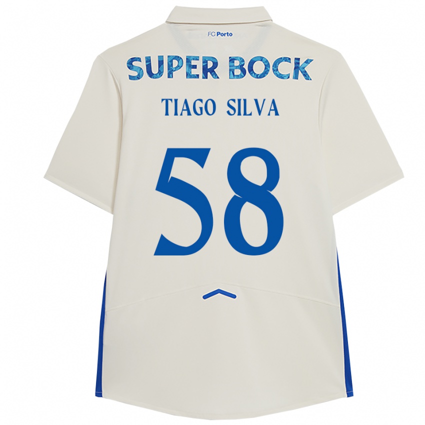 ילדים טיאגו סילבה #58 לבן כחול ג'רזי קיט שלישי 2025/26 חולצה קצרה