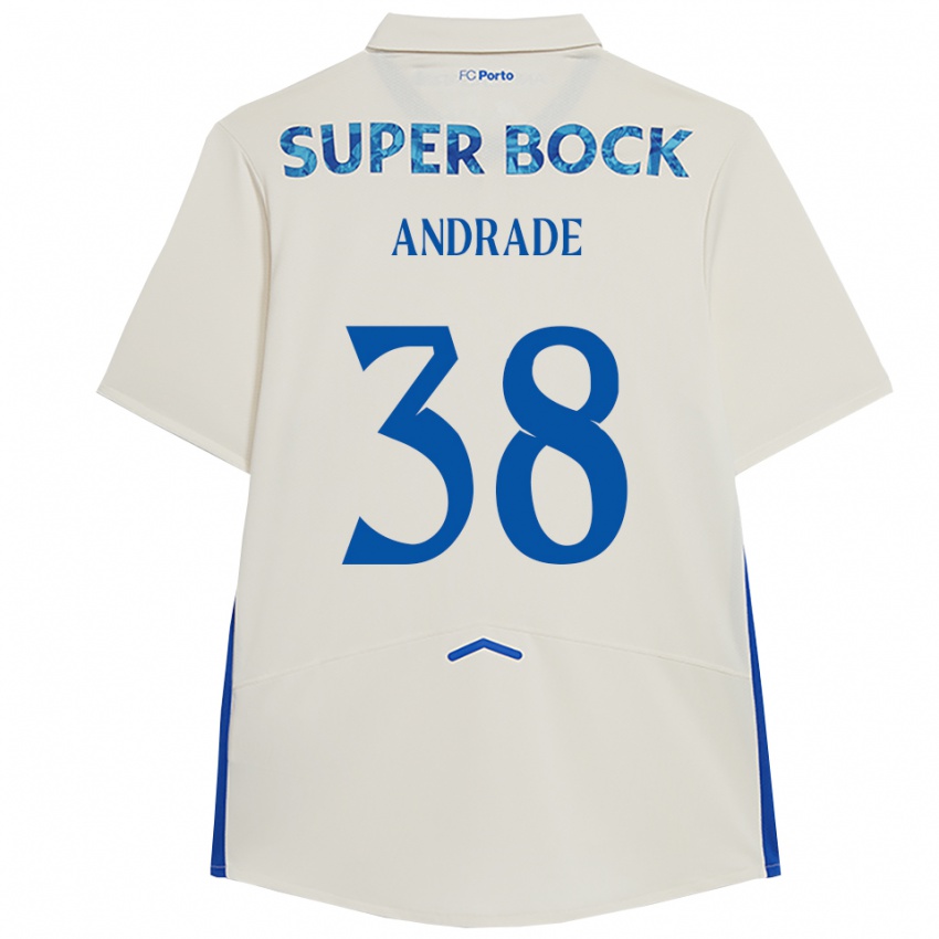 ילדים פרננדו אנדרדה דוס סנטוס #38 לבן כחול ג'רזי קיט שלישי 2025/26 חולצה קצרה
