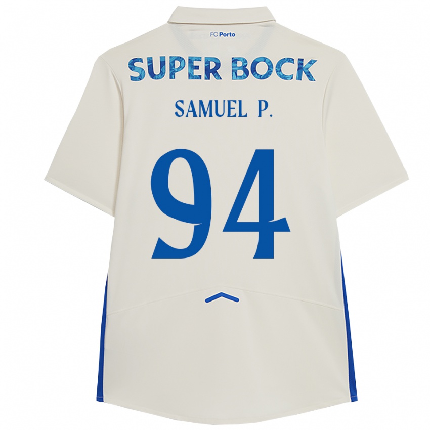 ילדים סמואל #94 לבן כחול ג'רזי קיט שלישי 2025/26 חולצה קצרה