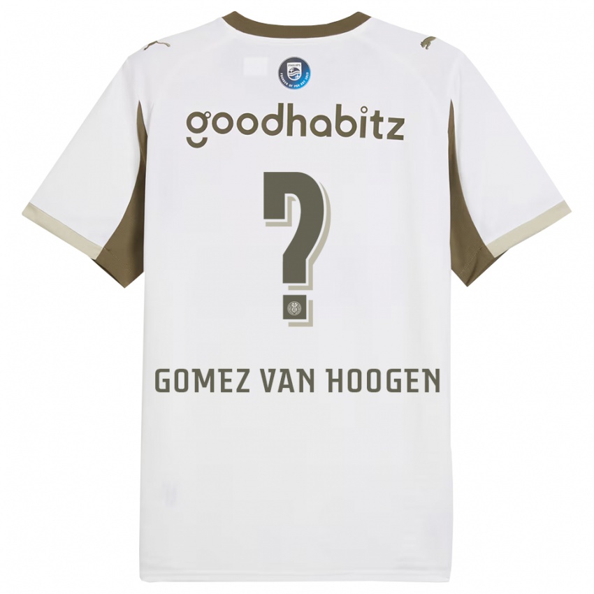 ילדים סמואל גומז ואן הוגן #0 לבן אפור ג'רזי קיט שלישי 2025/26 חולצה קצרה