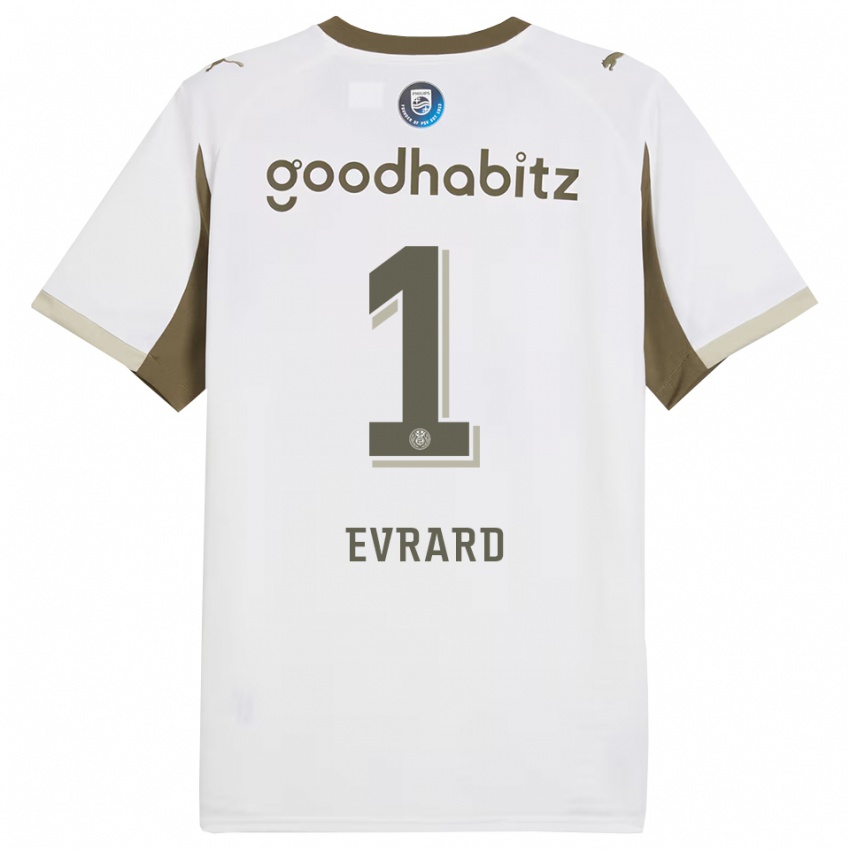 ילדים ניקי אברהרד #1 לבן אפור ג'רזי קיט שלישי 2025/26 חולצה קצרה