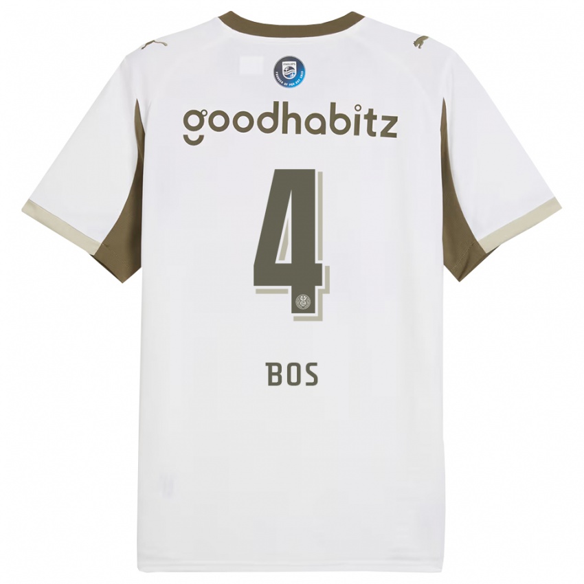 ילדים Floris Bos #4 לבן אפור ג'רזי קיט שלישי 2025/26 חולצה קצרה