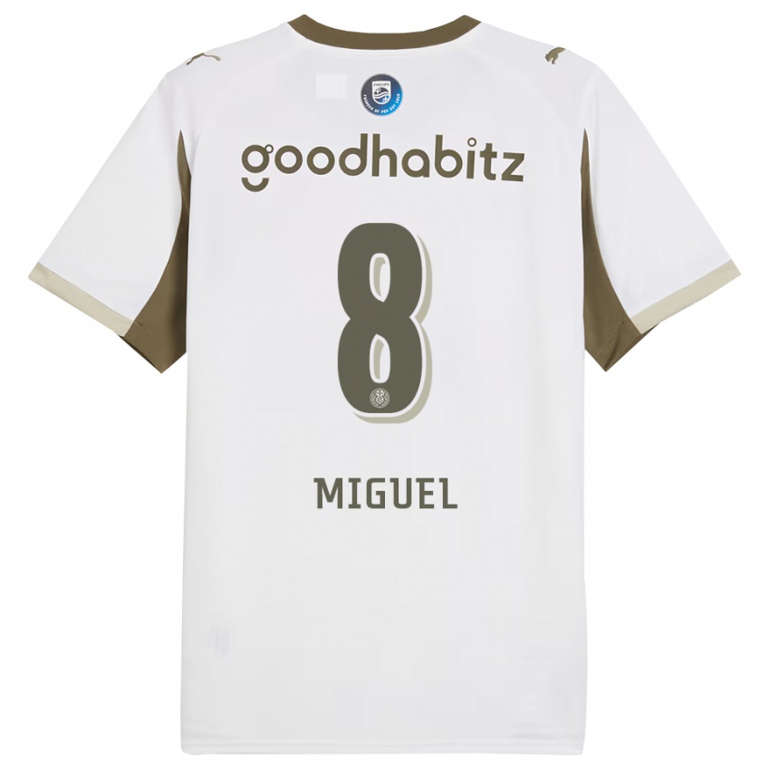 ילדים Yani Miguel #8 לבן אפור ג'רזי קיט שלישי 2025/26 חולצה קצרה