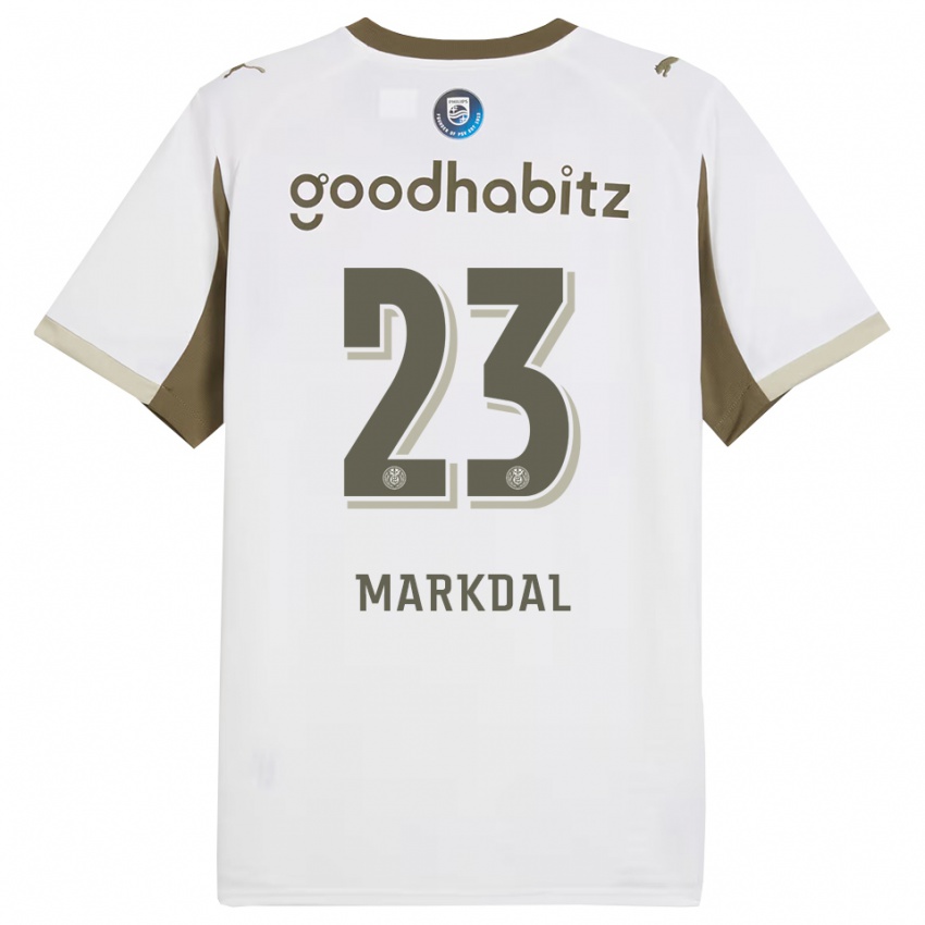 ילדים Mikkel Markdal #23 לבן אפור ג'רזי קיט שלישי 2025/26 חולצה קצרה