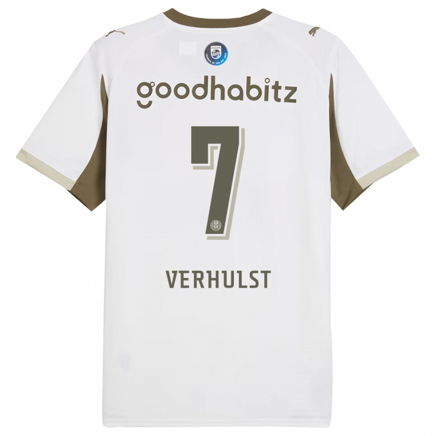ילדים Gino Verhulst #7 לבן אפור ג'רזי קיט שלישי 2025/26 חולצה קצרה