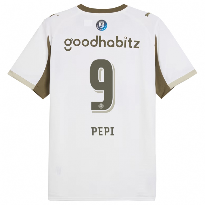 ילדים ריקרדו פפי #9 לבן אפור ג'רזי קיט שלישי 2025/26 חולצה קצרה