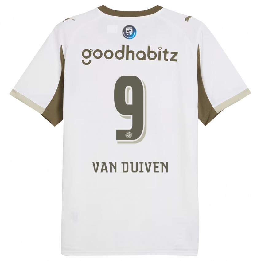 ילדים רובין ואן דואיבן #9 לבן אפור ג'רזי קיט שלישי 2025/26 חולצה קצרה