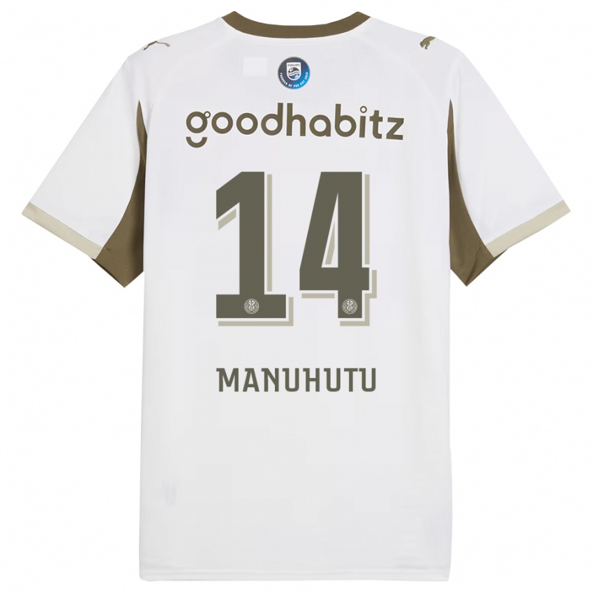 ילדים ריבאס מנוהוטו #14 לבן אפור ג'רזי קיט שלישי 2025/26 חולצה קצרה