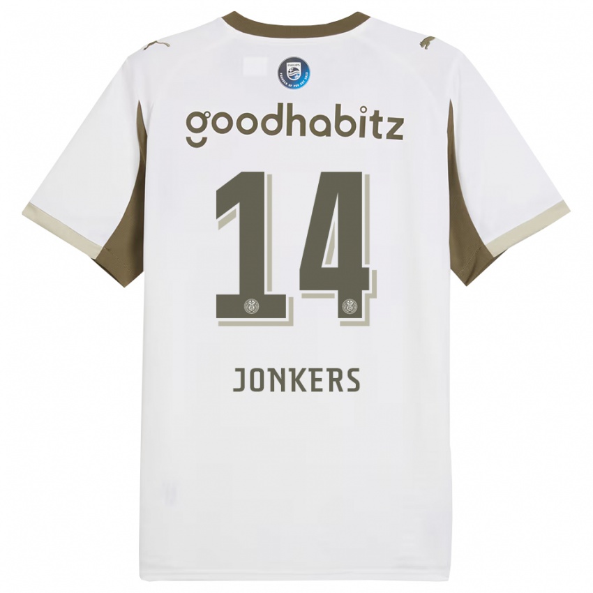 ילדים Brent Jonkers #14 לבן אפור ג'רזי קיט שלישי 2025/26 חולצה קצרה