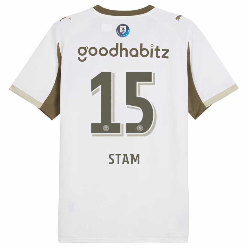 ילדים Dyran Stam #15 לבן אפור ג'רזי קיט שלישי 2025/26 חולצה קצרה