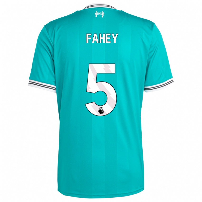 ילדים ניאם פאהי #5 ירוק לבן ג'רזי קיט שלישי 2025/26 חולצה קצרה