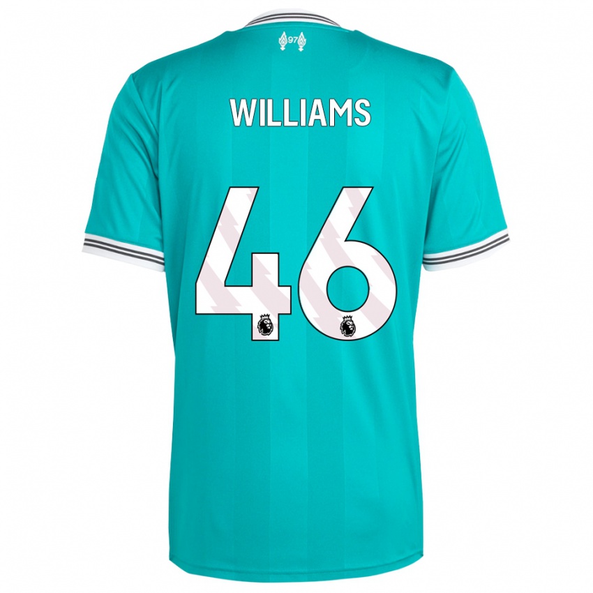 ילדים ריס וויליאמס #46 ירוק לבן ג'רזי קיט שלישי 2025/26 חולצה קצרה
