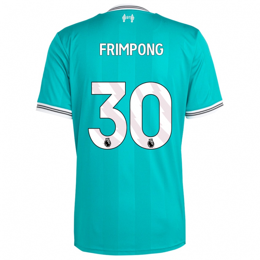 ילדים ג'רמי פרימפונג #30 ירוק לבן ג'רזי קיט שלישי 2025/26 חולצה קצרה