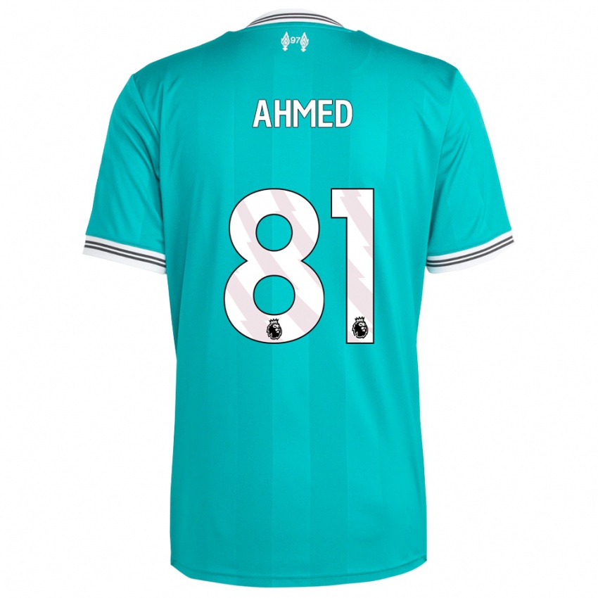 ילדים קארים אחמד #81 ירוק לבן ג'רזי קיט שלישי 2025/26 חולצה קצרה