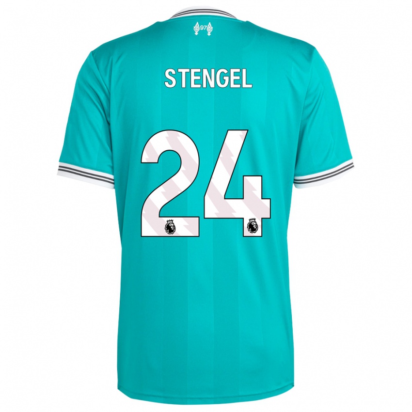 ילדים קייטי שטנגל #24 ירוק לבן ג'רזי קיט שלישי 2025/26 חולצה קצרה