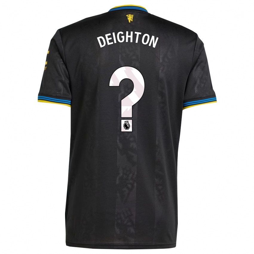 ילדים Joe Deighton #0 שחור צהוב כחול ג'רזי קיט שלישי 2025/26 חולצה קצרה