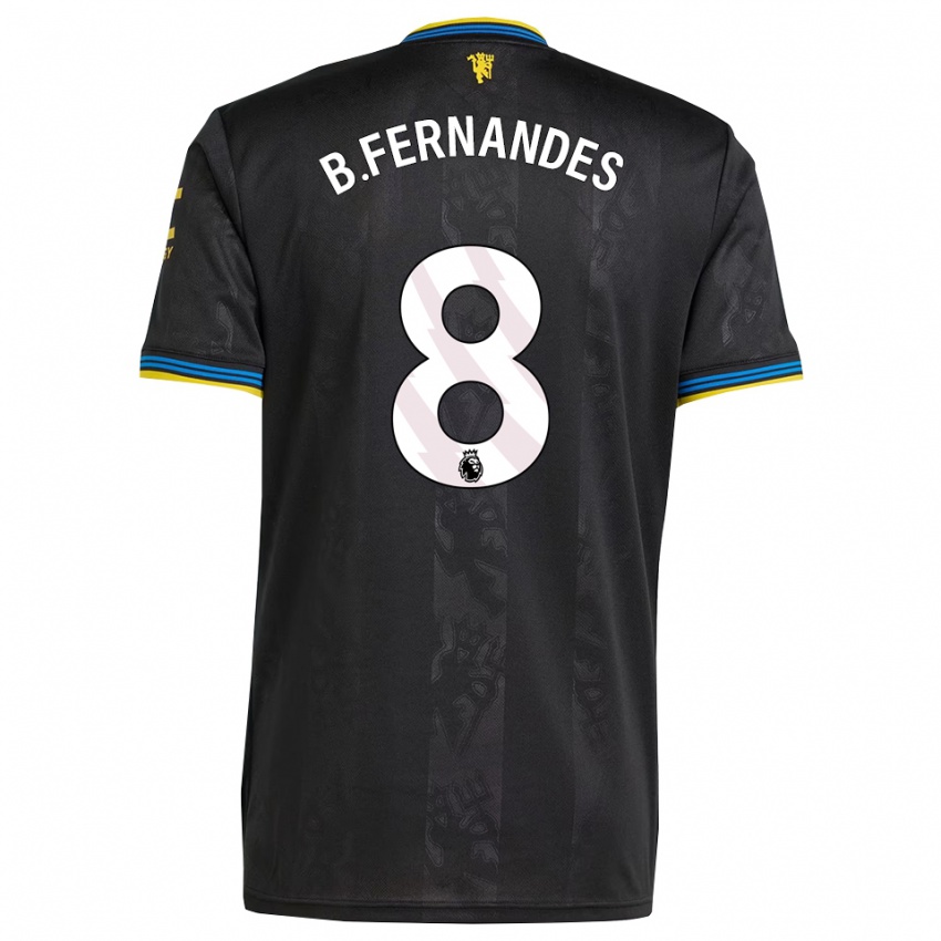 ילדים ברונו פרננדס #8 שחור צהוב כחול ג'רזי קיט שלישי 2025/26 חולצה קצרה