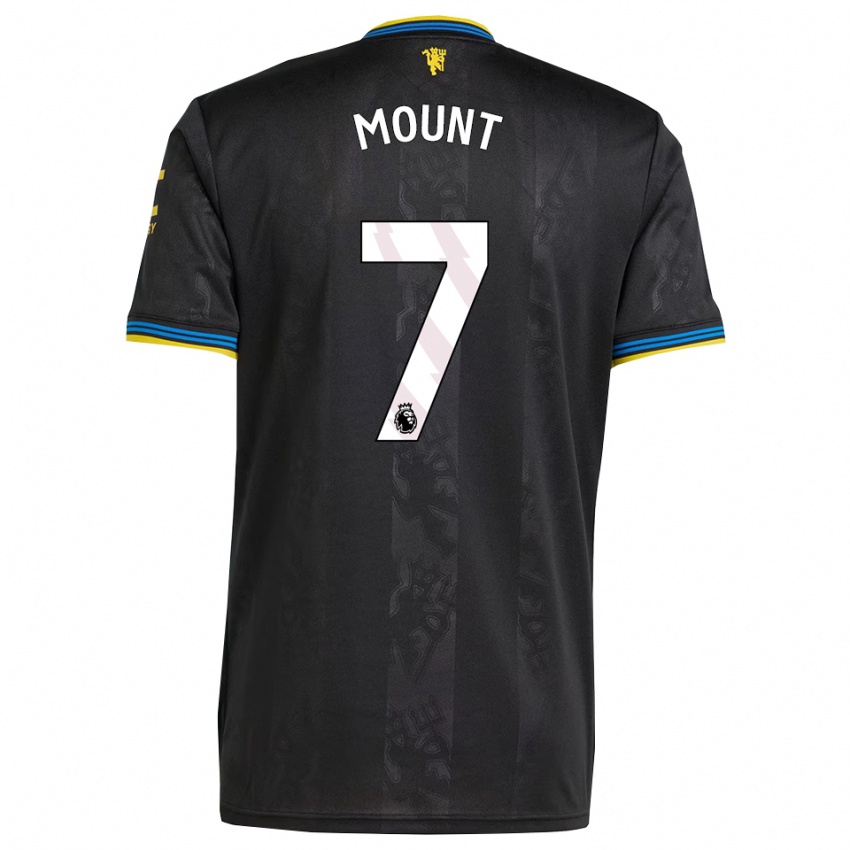 ילדים מייסון מאונט #7 שחור צהוב כחול ג'רזי קיט שלישי 2025/26 חולצה קצרה