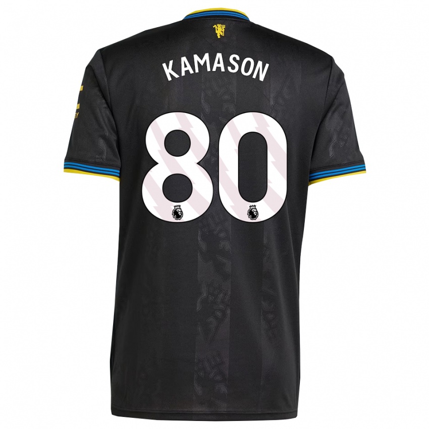ילדים ג'יידן קמסון #80 שחור צהוב כחול ג'רזי קיט שלישי 2025/26 חולצה קצרה