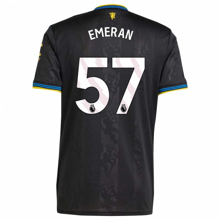 ילדים נועם אמראן #57 שחור צהוב כחול ג'רזי קיט שלישי 2025/26 חולצה קצרה